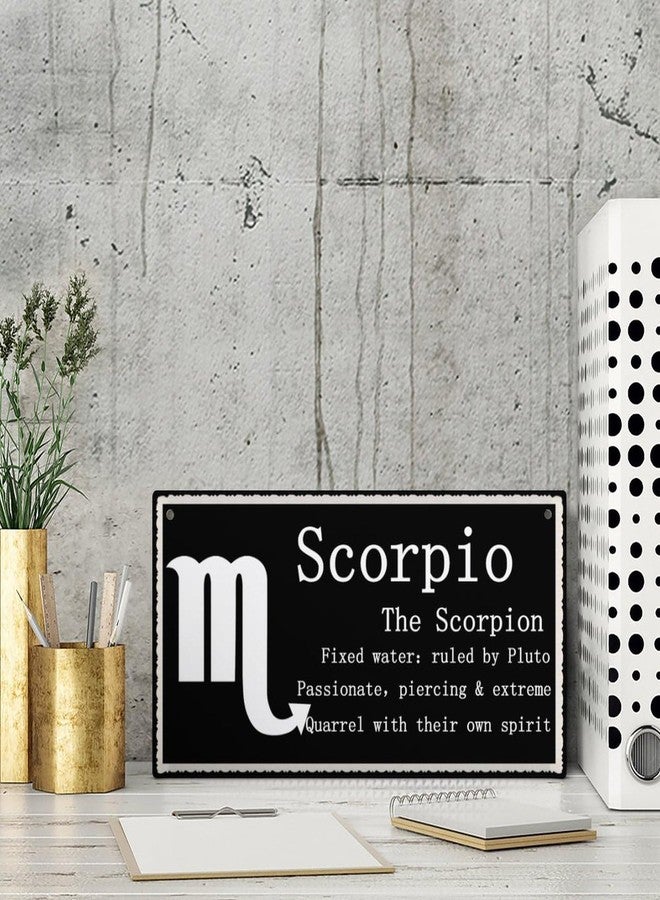 Henntile Scorpio The Scorpion - Beautiful Spiritual Gift Astrology Sign of The Zodiac Plaque 6 inch by 12 inch Hanging Sign, Decorative Wood Sign Home Decor,Wall Art - Image 5